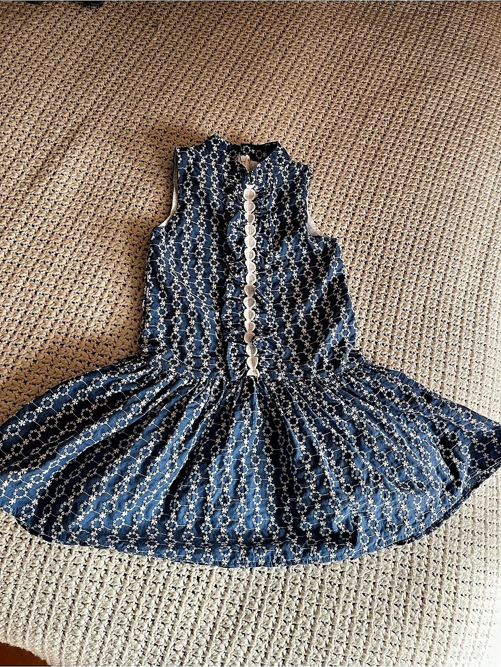 Trish Scully Girls Size 7 Floral Party Dress in Blue & White
